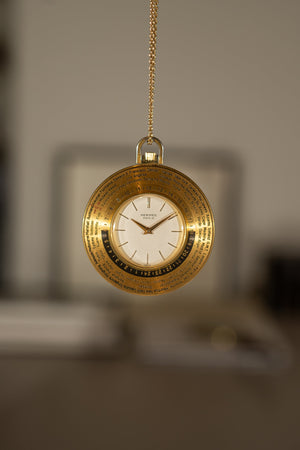 Hermès World Time Pocket Watch – Gilt Brass
