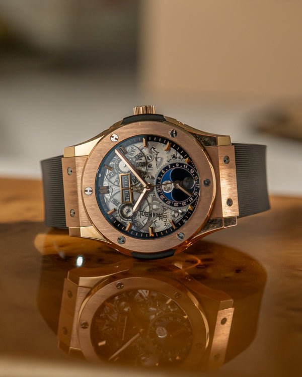 Hublot Watch Classic Fusion Aerofusion Moonphase 547.OX.0180.LR - King Gold - Full Set - 2023