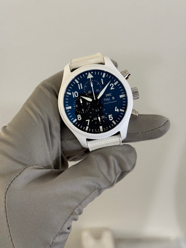 IWC Watch Pilot's Watch Chronograph Top Gun Edition Lake Tahoe IW389105 - White Ceramic - Full Set - 2022