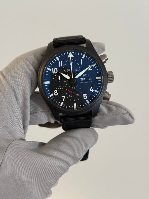 IWC Watch Pilot's Watch Chronograph Top Gun IW389101 - Black Ceramic - Full Set (2023)