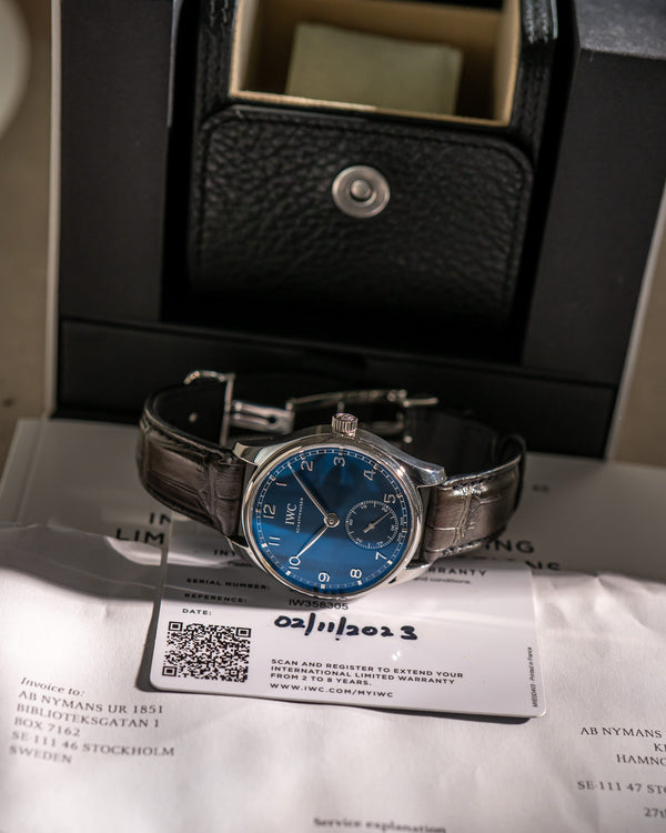 IWC Watch Portugieser Automatic 40 IW358305 - Blue Dial - Full Set - 2023