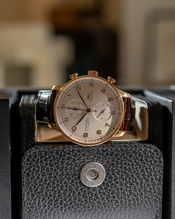 IWC Watch Portugieser Chronograph IW371611 - 18k Rose Gold - Silver Dial - Full Set - 2024