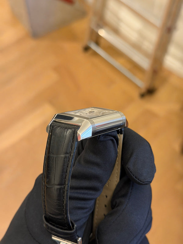 Jaeger-LeCoultre Watch Reverso Grande Duo Q3028420 - Silver & Black Dial Dual Time - Papers Only - 2012