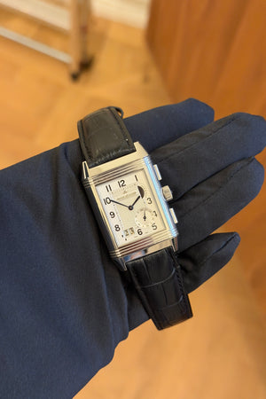 Jaeger-LeCoultre Watch Reverso Grande Duo Q3028420 - Silver & Black Dial Dual Time - Papers Only - 2012