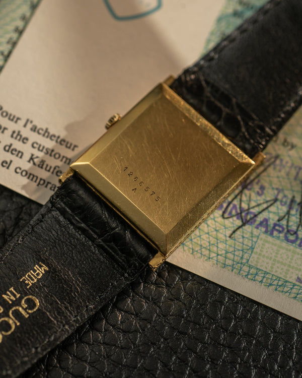 Jaeger-LeCoultre Tank 9044 - Gilt & Lapis Lazuli Dial - Box & Papers (1971)