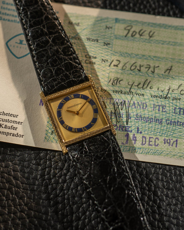 Jaeger-LeCoultre Tank 9044 - Gilt & Lapis Lazuli Dial - Box & Papers (1971)