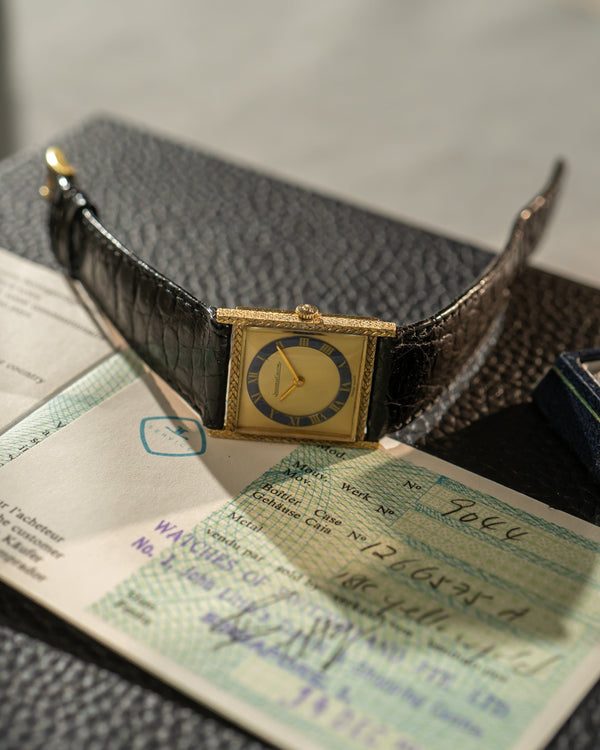 Jaeger-LeCoultre Tank 9044 - Gilt & Lapis Lazuli Dial - Box & Papers (1971)