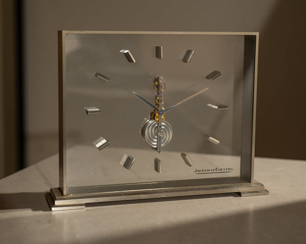 Jaeger-LeCoultre Transparent Desk Clock Ref. 556 - 8-Day Skeleton Movement - Box - ca 1982