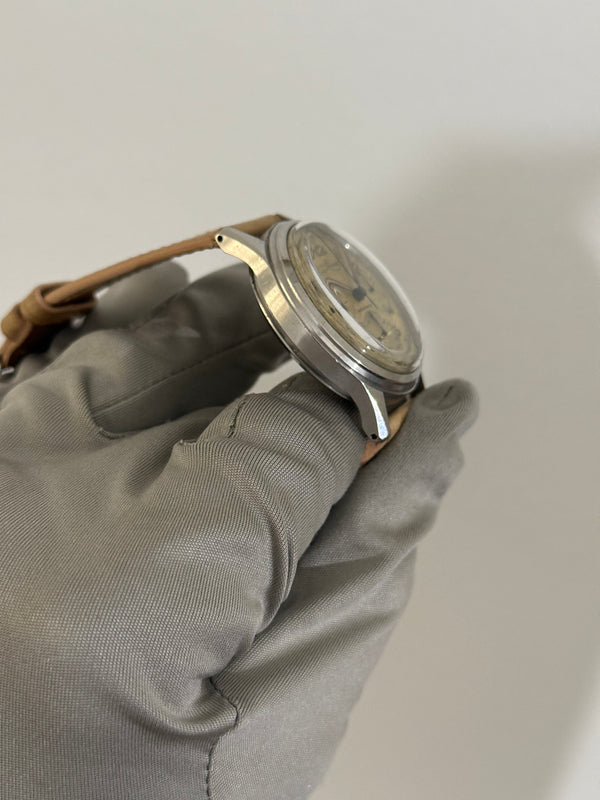 Lemac Watch Chronograph 765 - Tri-Compax Cream Dial - Watch Only - ca. 1940's