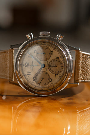 Lemac Watch Chronograph 765 - Tri-Compax Cream Dial - Watch Only - ca. 1940's