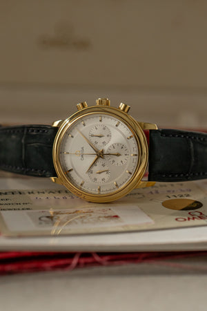 Omega Watch De Ville Prestige Chronograph 4140.31.00 - 18K Yellow Gold - Box & Papers - 2017
