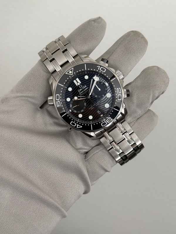 Omega Watch Seamaster Diver 300M Chronograph 210.30.44.51.01.001 - Black Dial - Full Set - 2023