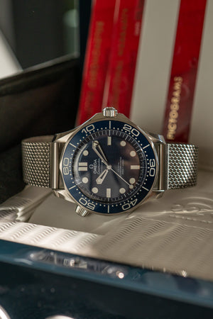 Omega Watch Seamaster Diver 300M James Bond 60th Anniversary 210.30.42.20.03.002 - Blue - Full Set (2025)