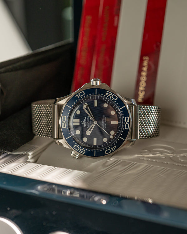 Omega Watch Seamaster Diver 300M James Bond 60th Anniversary 210.30.42.20.03.002 - Blue - Full Set (2025)