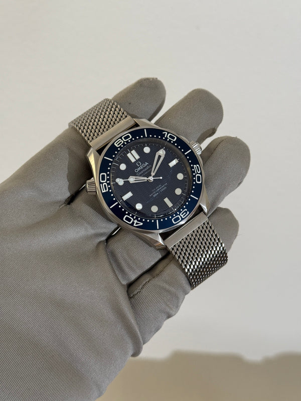 Omega Watch Seamaster Diver 300M James Bond 60th Anniversary 210.30.42.20.03.002 - Blue - Full Set (2025)