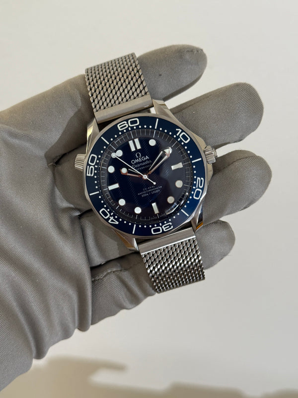 Omega Watch Seamaster Diver 300M James Bond 60th Anniversary 210.30.42.20.03.002 - Blue - Full Set (2025)