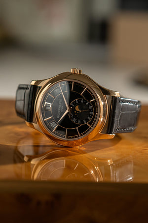 Patek Philippe Watch Annual Calendar 5205R-010 - Rose Gold Black Dial - Full Set - 2023