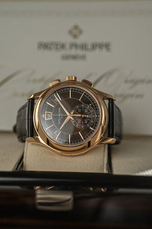 Patek Philippe Watch Annual Calendar Chronograph 5905R-001 - Rose Gold - Brown Dial - Full Set - 2023