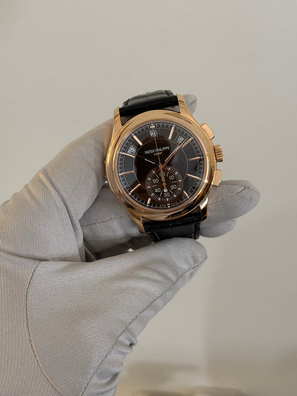 Patek Philippe Watch Annual Calendar Chronograph 5905R-001 - Rose Gold - Brown Dial - Full Set - 2023