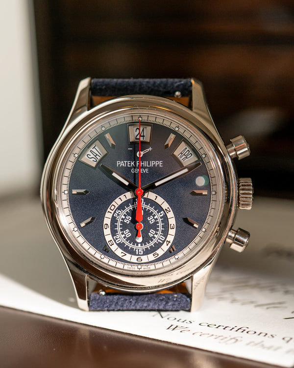 Patek Philippe Annual Calendar Chronograph 5960/01G-001 - Blue Dial White Gold - Full Set (2022)