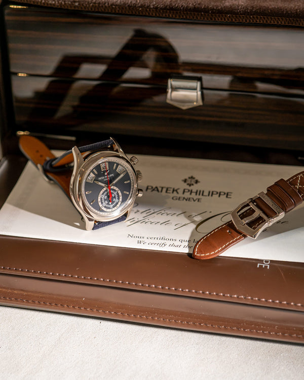 Patek Philippe Annual Calendar Chronograph 5960/01G-001 - Blue Dial White Gold - Full Set (2022)