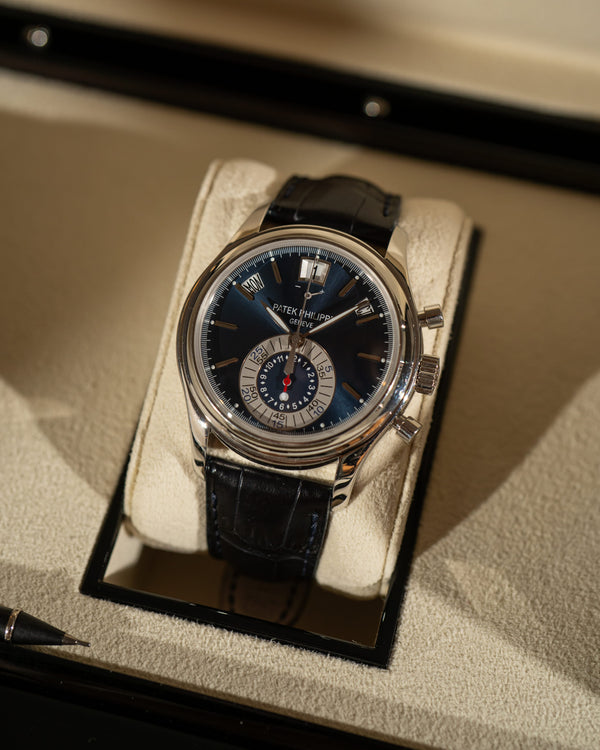 Patek Philippe Watch Annual Calendar Chronograph 5960P-015 - Platinum Blue Dial - Full Set (2010)