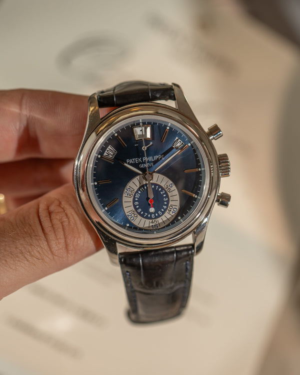 Patek Philippe Watch Annual Calendar Chronograph 5960P-015 - Platinum Blue Dial - Full Set (2010)