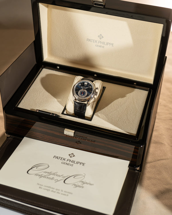 Patek Philippe Watch Annual Calendar Chronograph 5960P-015 - Platinum Blue Dial - Full Set (2010)