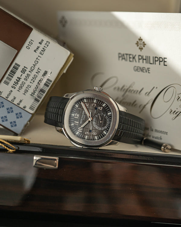 Patek Philippe Watch Aquanaut Travel Time 5164A - Black Embossed Dial - Full Set - 2018