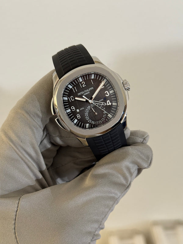 Patek Philippe Watch Aquanaut Travel Time 5164A - Black Embossed Dial - Full Set, Serviced 2024 - 2013