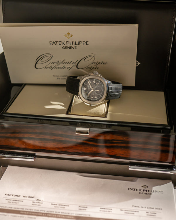Patek Philippe Watch Aquanaut Travel Time 5164A - Black Embossed Dial - Full Set, Serviced 2024 - 2013