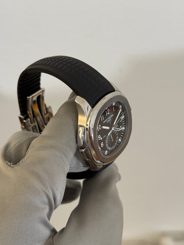 Patek Philippe Watch Aquanaut Travel Time 5164A - Black Embossed Dial - Full Set, Serviced 2024 - 2013