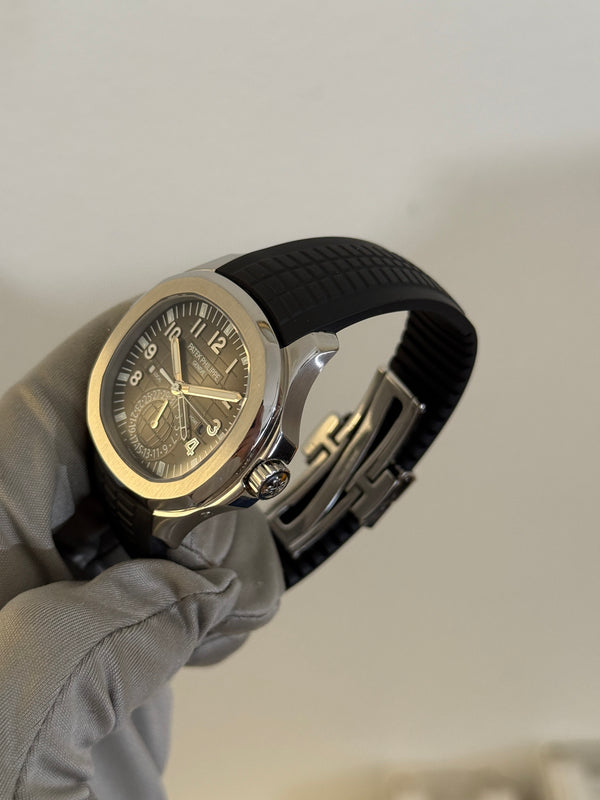 Patek Philippe Watch Aquanaut Travel Time 5164A - Black Embossed Dial - Full Set, Serviced 2024 - 2013