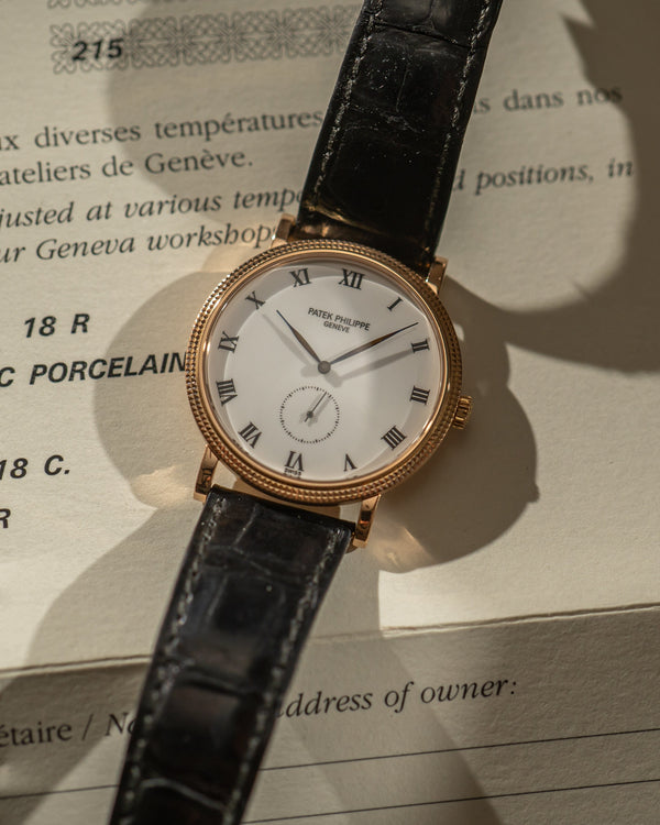 Patek Philippe Calatrava 3919R – Porcelain Dial – Full Set (2003)