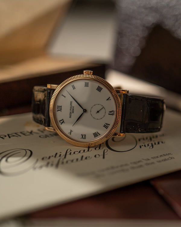 Patek Philippe Calatrava 3919R – Porcelain Dial – Full Set (2003)