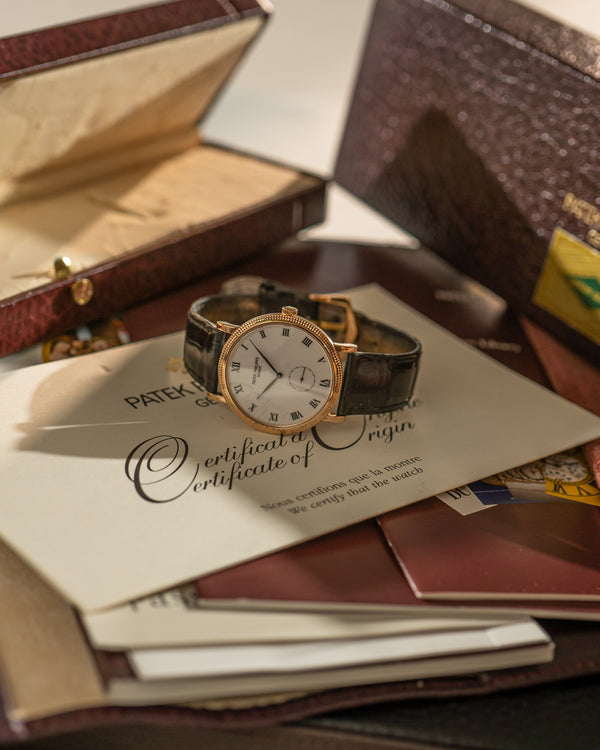 Patek Philippe Calatrava 3919R – Porcelain Dial – Full Set (2003)