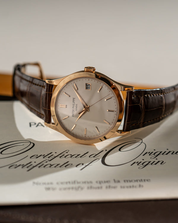Patek Philippe Watch Calatrava 5296R-001 - Rose Gold Silver Dial - Papers Only (2009)