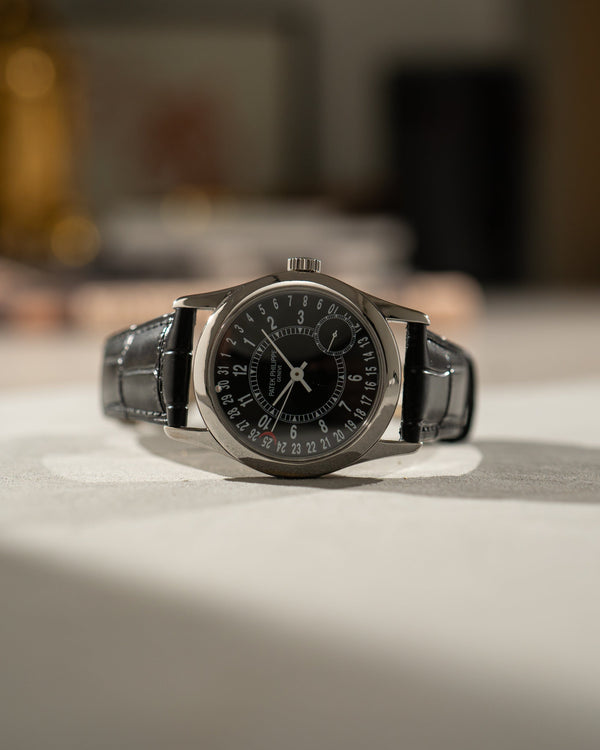 Patek Philippe Calatrava 6000G - Black Dial - White Gold
