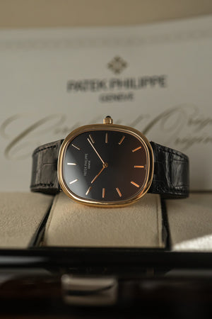 Patek Philippe Watch Golden Ellipse 5738R - Rose Gold - Ebony Black Dial - Full Set - 25% VAT (2020)