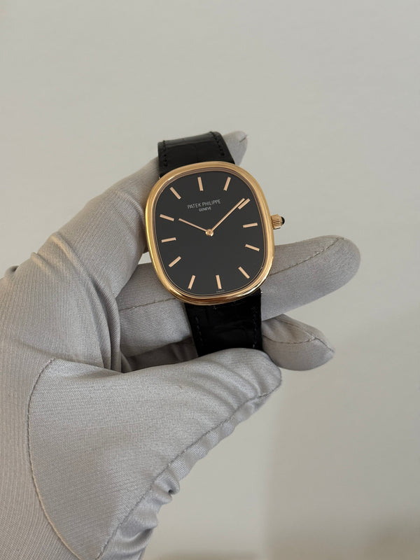 Patek Philippe Watch Golden Ellipse 5738R - Rose Gold - Ebony Black Dial - Full Set - 25% VAT (2020)