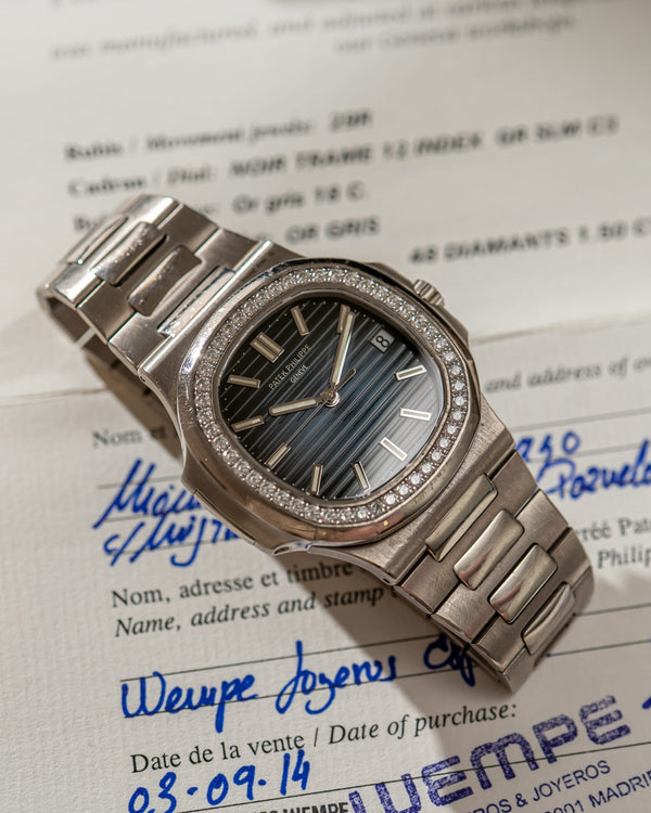 Patek Philippe Watch Patek Philippe Nautilus 5713/1G-010 - White Gold Diamond Bezel - Full Set - 2014