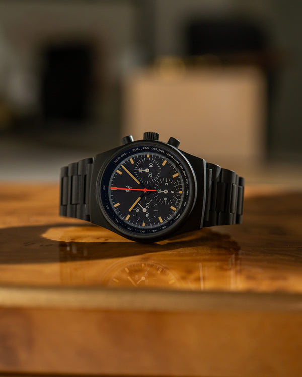 Prestige PWI (Orfina) Watch Chronograph 7183D by Orfina - Black PVD - Watch Only - Circa 1980