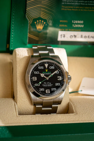 Rolex Watch Air-King 126900 - Black Dial - Full Set - 2024
