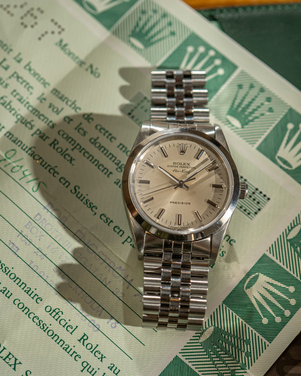 Rolex Watch Air-King 14000 - Silver Dial Jubilee - Full Set - 1991