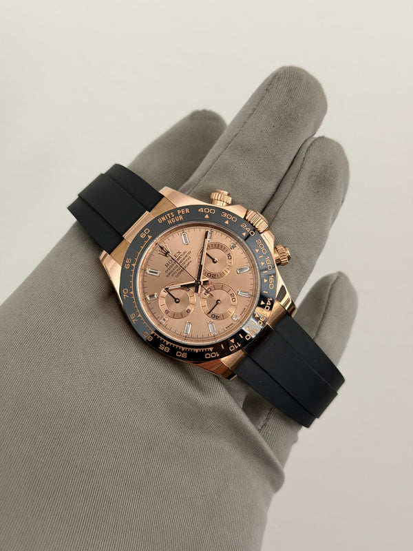 Rolex Watch Cosmograph Daytona 116515LN - Pink Baguette Diamond Dial - Full Set - 2018