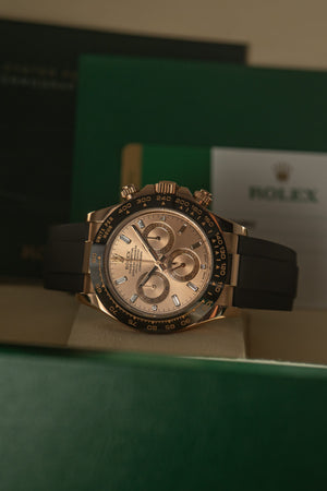 Rolex Watch Cosmograph Daytona 116515LN - Sundust Baguette Diamond Dial - Full Set (2018)