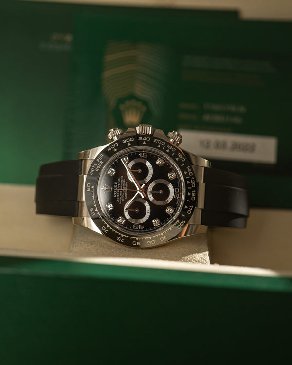 Rolex Watch Cosmograph Daytona 116519LN - White Gold Black Diamond Dial - Full Set - 2022