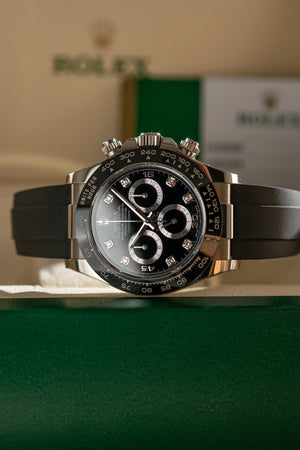 Rolex Watch Cosmograph Daytona 116519LN - White Gold - Black Diamond Dial - Oysterflex - Box & Card (2020)