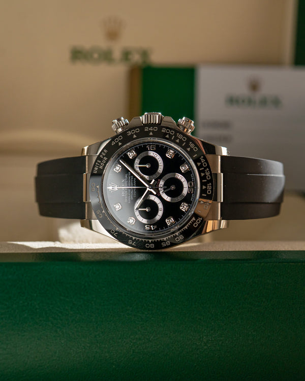 Rolex Watch Cosmograph Daytona 116519LN - White Gold - Black Diamond Dial - Oysterflex - Box & Card (2020)