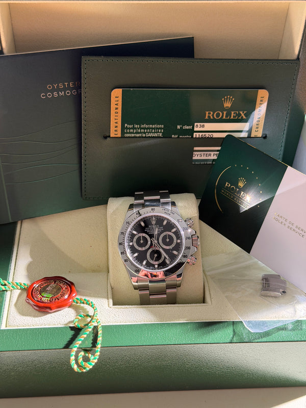 Rolex Watch Cosmograph Daytona 116520 - Black Dial - Full Set with Rolex Service 2026 (2009)